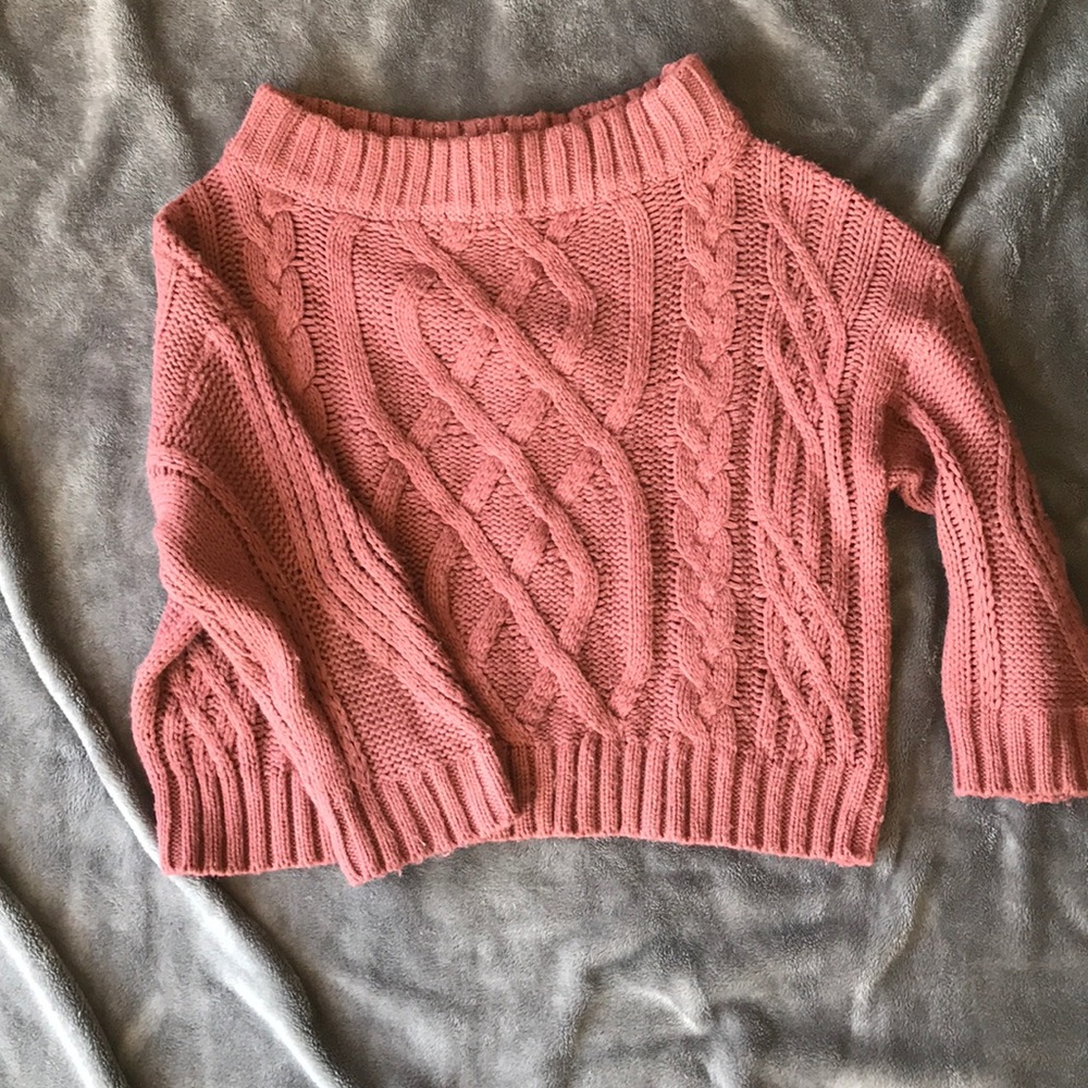 Off the Shoulder Cropped Sweater